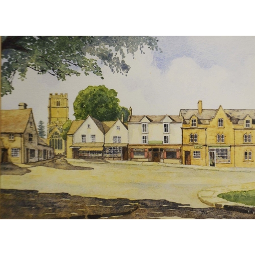 157 - John Isherwood, Northleach, watercolour, a similar print and three sailing prints.  (5)