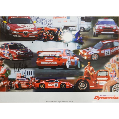 167 - Team Dynamics, coloured photo montage, Primera signed calendar poster and photograph of Ferrari F1 r... 