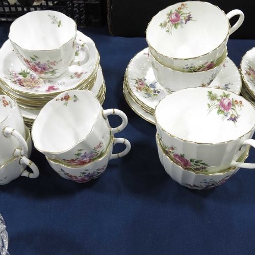 18a - Five Crown Derby coffee cups and saucers, 6 small plates and a quantity of cut glassware.