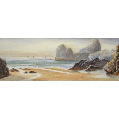 194 - Tracey Dyke Hart (1871-1931), Kynance Cove towards Bishop and Gull Rocks, Cornwall, watercolour, sig... 