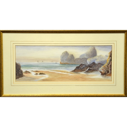 194 - Tracey Dyke Hart (1871-1931), Kynance Cove towards Bishop and Gull Rocks, Cornwall, watercolour, sig... 