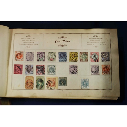 89 - Two international stamp albums, including an early 20th century album of world stamps in The Excelsi... 