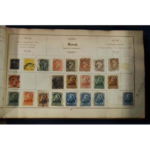 89 - Two international stamp albums, including an early 20th century album of world stamps in The Excelsi... 