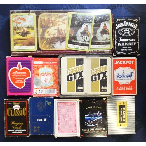 248 - A large group of playing cards including Raffles Hotel Singapore, Jack Daniels and Liverpool FC (50+... 