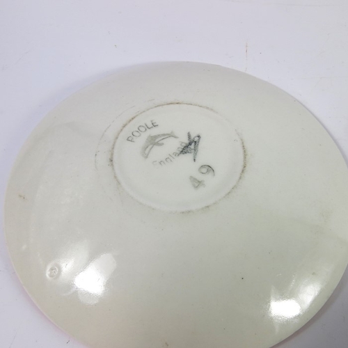 273 - A Poole Aegean dish, spear form, 82, and a Delphis circular plate, 49, 44cm long and 12.5cm diameter