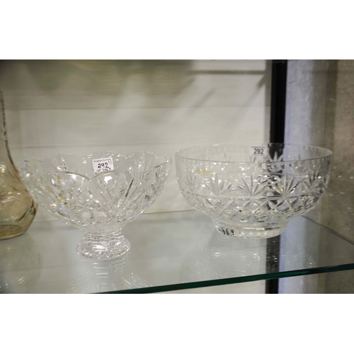 292 - Cut Polish glass bowl, and another.  (2)