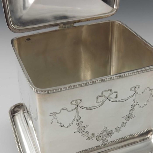 69 - A Victorian silver plated biscuit box, Henry Hobson and Son, Sheffield, Neoclassical cuboid form, en... 
