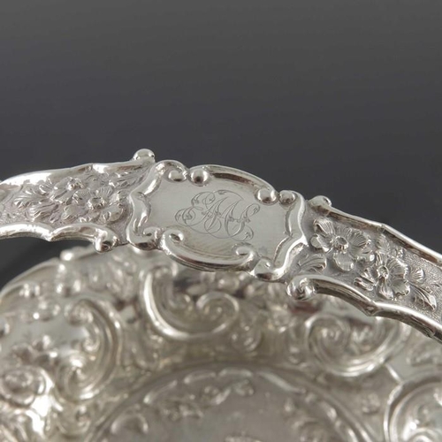 90 - An early Victorian silver castle top basket, Nathaniel Mills, Birmingham 1845, embossed in high reli... 