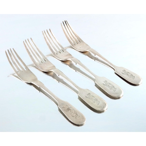 30 - A matched set of Imperial Russian and Estonian silver flatware, including Josef Kopf, Tallinn circa ... 