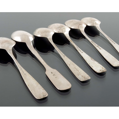 41 - A set of six German silver teaspoons, D Tho Aspern, circa 1910, together with an Estonian silver spo... 