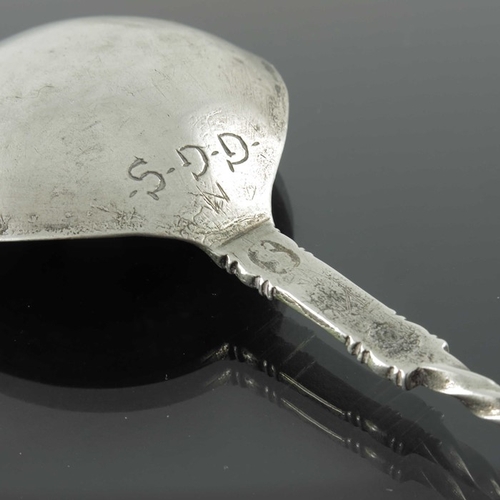 49 - A 17th century Norwegian silver gilt spoon, Johan Schluter, Bergen circa 1630, the pear shaped bowl ... 