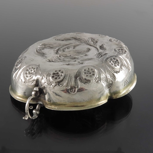50 - A 17th century German silver and parcel gilt twin handled wine taster or dish, Paul Hedel Hofer, Bre... 
