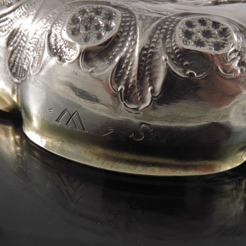 50 - A 17th century German silver and parcel gilt twin handled wine taster or dish, Paul Hedel Hofer, Bre... 