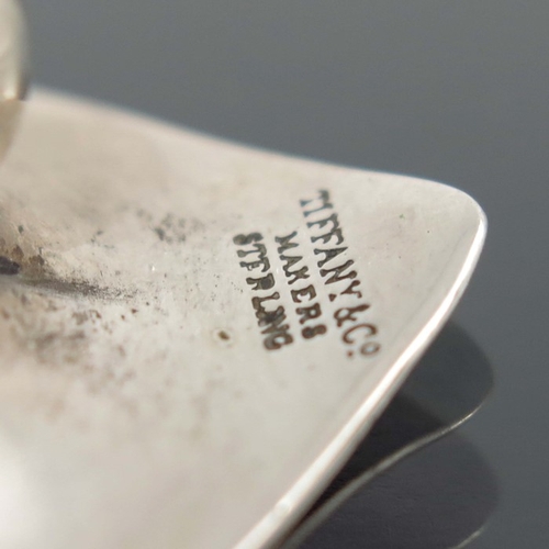 58 - Tiffany and Co., an American silver dish, in the form of a leaf, 8cm long, 1.19ozt