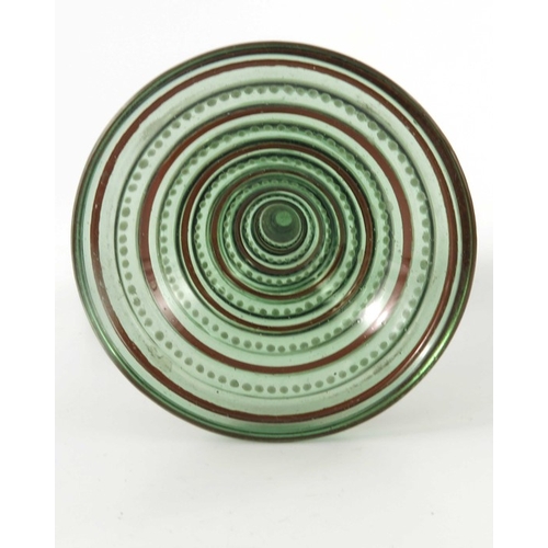457 - Three Bohemian enamelled historicist glass roemers, each with a heraldic coat of arms, ribbed stems,... 