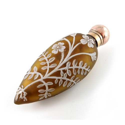 458 - Thomas Webb and Sons, a cameo glass and silver gilt mounted scent bottle, Sampson Mordan, London 188... 