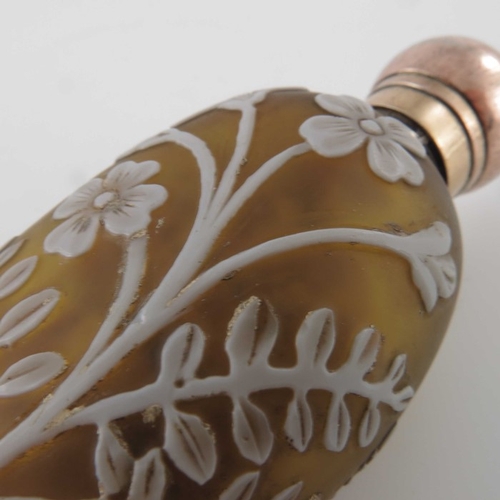 458 - Thomas Webb and Sons, a cameo glass and silver gilt mounted scent bottle, Sampson Mordan, London 188... 