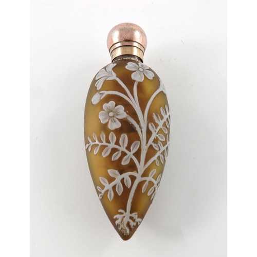 458 - Thomas Webb and Sons, a cameo glass and silver gilt mounted scent bottle, Sampson Mordan, London 188... 