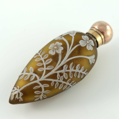 458 - Thomas Webb and Sons, a cameo glass and silver gilt mounted scent bottle, Sampson Mordan, London 188... 
