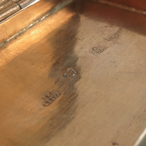 46 - An 18th century Spanish silver gilt snuff box, Garzia, Leiva circa 1740, the lid engraved with a Roc... 