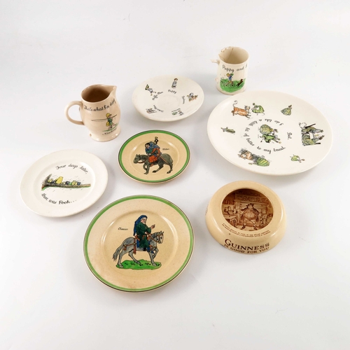 1252 - Ashtead Pottery nursery and advertising wares, including Christopher Robin plates and jug, Maids of ... 