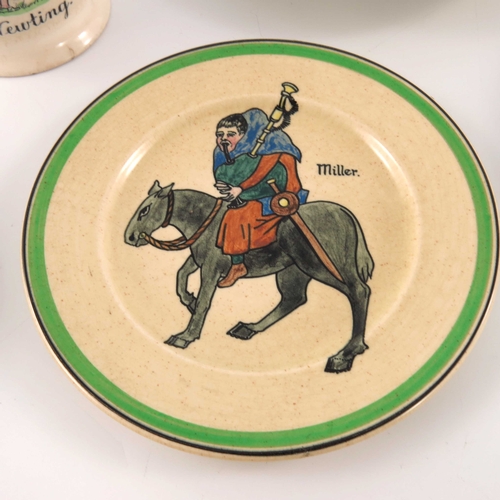 1252 - Ashtead Pottery nursery and advertising wares, including Christopher Robin plates and jug, Maids of ... 