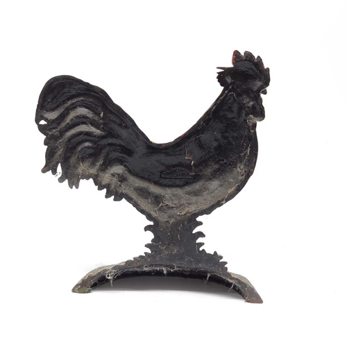 23 - A cast metal doorstop in the form of a cockerel.