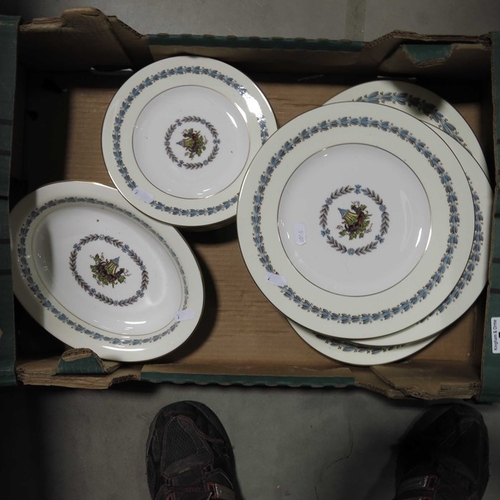 7 - A set of eight Wedgwood 'Appledore' pattern dinner plates,  eight dessert plates, three serving dish... 