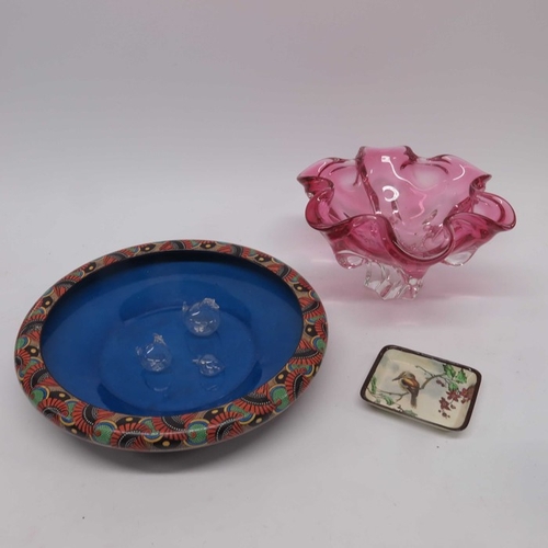 99a - A Royal Doulton Kookaburra dish, a Murano glass pedestal glass bowl, a Crown Ducal shallow bowl and ... 