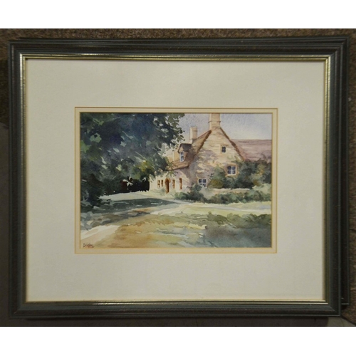 228 - Digby, pair of village scenes, watercolour, signed, 18cm x 26cm, framed (2)
