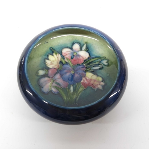 919 - William Moorcroft spring flowers bowl, inverted circular form, impressed marks 11.5cm diameter