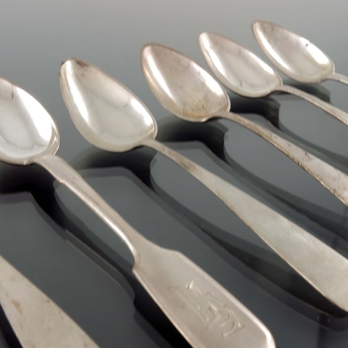 36 - A set of six German silver teaspoons, D Tho Aspern, circa 1910, together with an Estonian silver spo... 