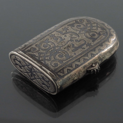 56 - An Imperial Russian silver and niello combination vesta case tinder box, FK, St Petersburg circa 189... 