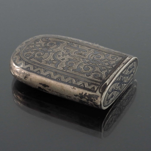 56 - An Imperial Russian silver and niello combination vesta case tinder box, FK, St Petersburg circa 189... 