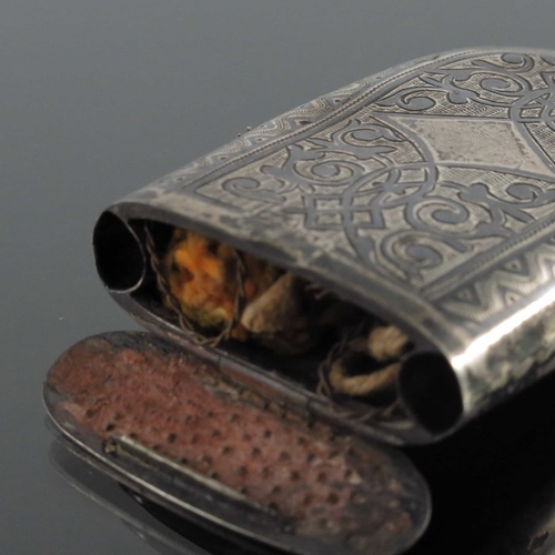 56 - An Imperial Russian silver and niello combination vesta case tinder box, FK, St Petersburg circa 189... 