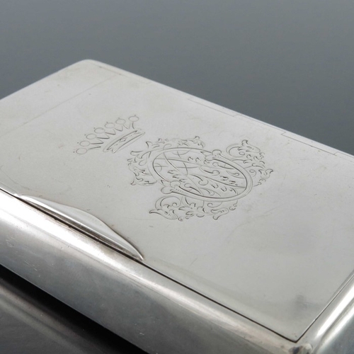 57 - An Imperial Russian silver combination tobacco and vesta case, Vaillant, St Petersburg 1876, plain c... 