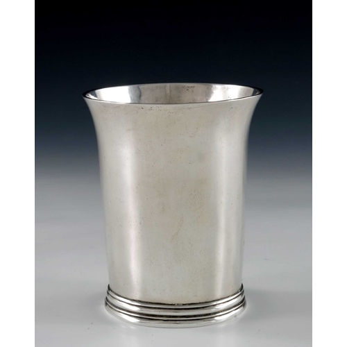 72 - A William and Mary Provincial silver beaker, Scottish or Yorkshire circa 1690, plain cylindrical for... 