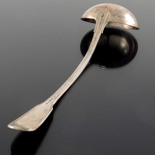 74 - A George IV silver soup ladle, Thomas Wilkes Barker, London 1825, Fiddle and Thread Pattern, 33.5cm ... 