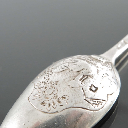 84 - A George III silver picture back and front teaspoon, George Smith III, London circa 1770, the bowl c... 