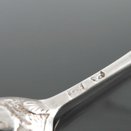 84 - A George III silver picture back and front teaspoon, George Smith III, London circa 1770, the bowl c... 