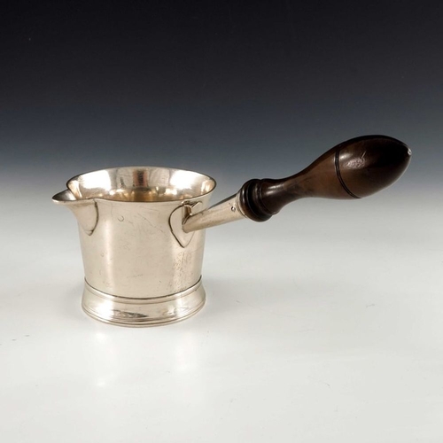 123 - A George III silver brandy pan, Peter, Ann and William Bateman, London 1802, waisted cylindrical for... 