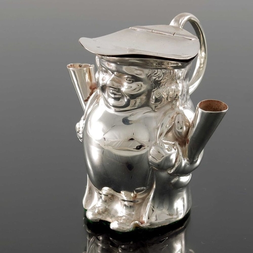 155 - A George V novelty silver cigar table lighter, Birmingham 1911, modelled as a Toby jug with handle, ... 