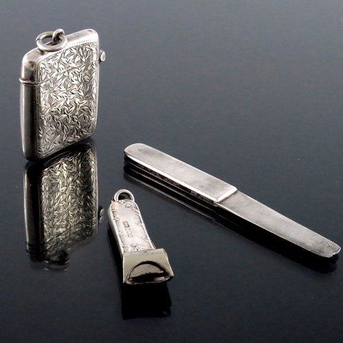 161 - A George V silver penknife, Asprey and Co., Sheffield 1931, together with an Edwardian cigar cutter ... 