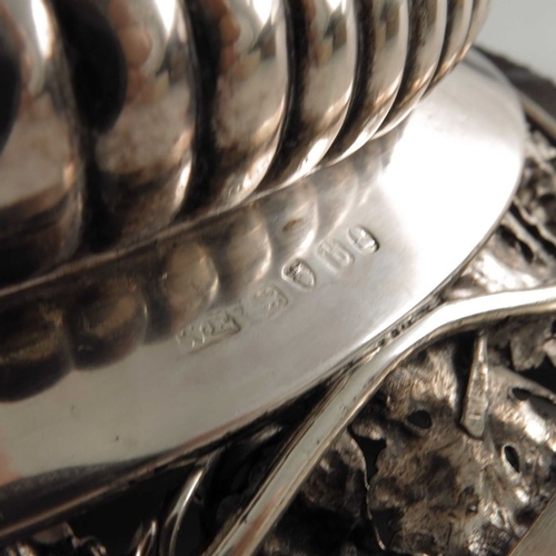 182 - A George III silver bowl, William Elliott, London 1817, squat Campana form, reeded, with a wide ever... 