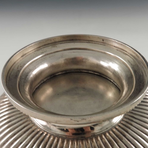 182 - A George III silver bowl, William Elliott, London 1817, squat Campana form, reeded, with a wide ever... 