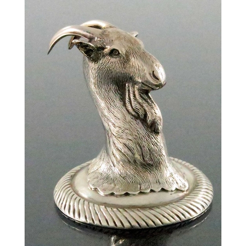 186 - An Edwardian novelty silver pepper pot, Johnson, Walker and Tolhurst, London 1908, modelled as a goa... 