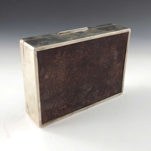 188 - A George V silver cigar box, Goldsmiths and Silversmiths Company, London 1918, cushioned cuboid form... 