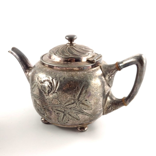 209 - An American Aesthetic Movement silver plated tea set, Reed and Barton circa 1880, baluster form, emb... 