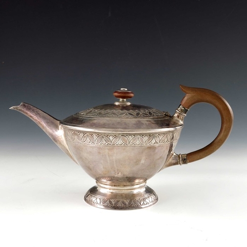 223 - Bernard Cuzner for Liberty and Co., an Arts and Crafts silver teapot, William Hair Haseler, Birmingh... 