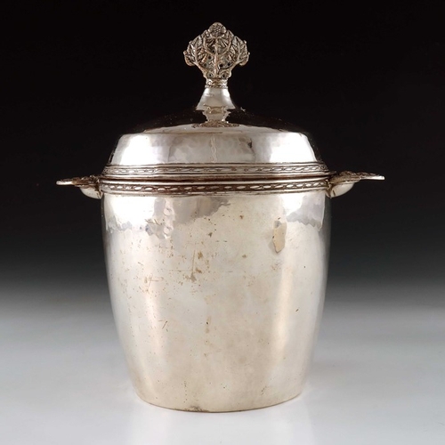 224 - Edward Spencer for the Artificers Guild, an Arts and Crafts silver plated tea caddy, circa 1915, pla... 